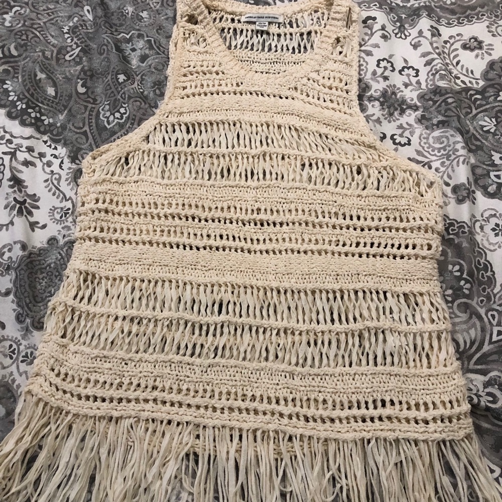 American Eagle outfitters girls crochet top.
